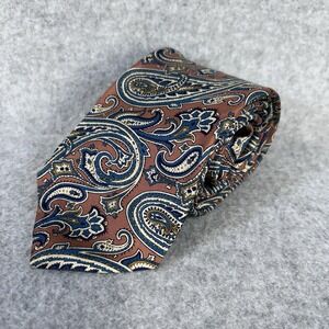 Vintage Paisley Silk Necktie Pink Blue Tattersall Made USA Mens Tie 53 x 3.75